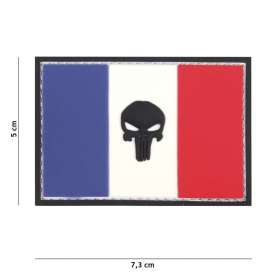 3D PVC patch France flag Punisher 101 Inc.