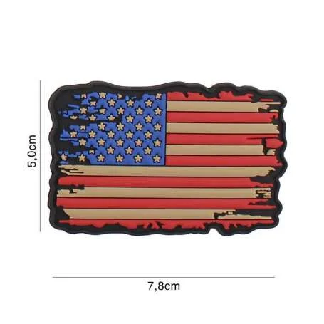 Patch 3D PVC Drapeau USA Vintage