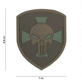 Patch 3D PVC Shield Punisher Cross Coyote