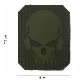 3D PVC Pirate Skull patch Green OD