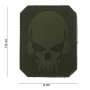 3D PVC Pirate Skull patch Green OD