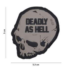 3D PVC patch Deadly As Hell Grey