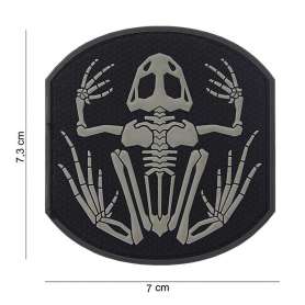 Patch 3D PVC Frog Skeleton Noir/Gris