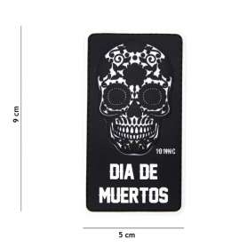 3D PVC patch Dia De Muertos Black 101 Inc.