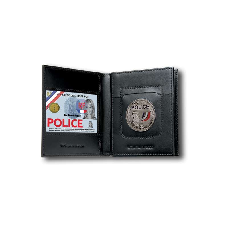 porte-cartes cuir format cb avec insigne police - Achat vente pas