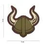 Patch 3D PVC Casque Viking Vert/Marron