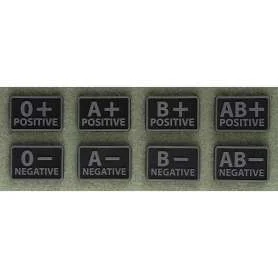 Set Patch 3D PVC Groupe Sanguin Noir Helikon-Tex