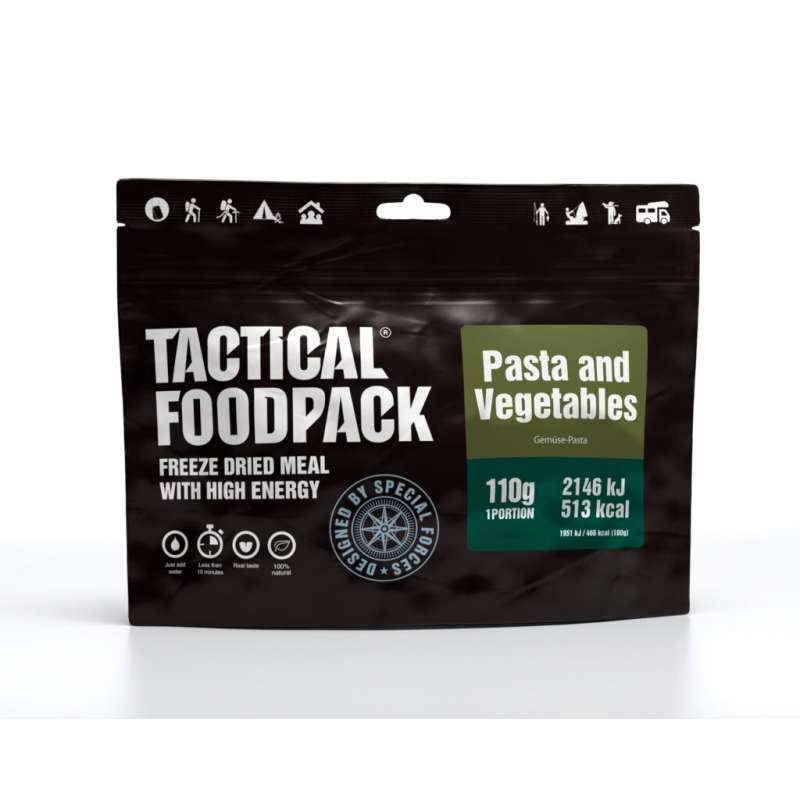 Tactical Foodpack - Repas Lyophilisé Pâtes et Légumes - Mode Tactique