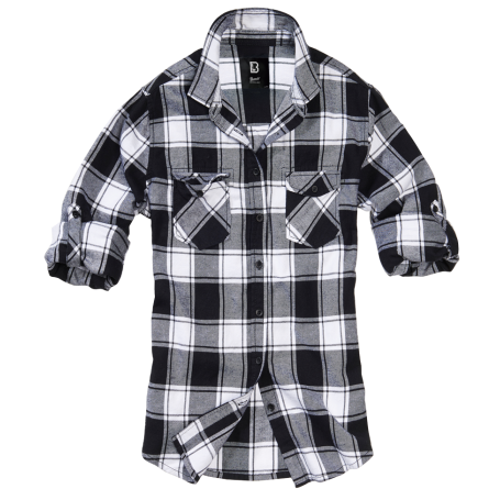 Chemise Brandit Amy Flanelle Ladies Blanc/Noir 9336