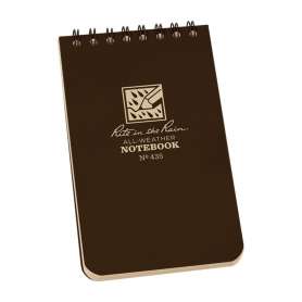 Waterproof Spiral Notebook 7.6 x 12.7cm brown Rite In The Rain