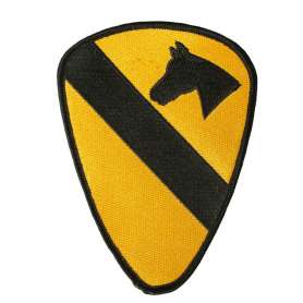 écusson patch tissu brode jaune logo 1st cavalry