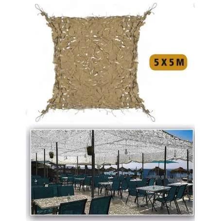 Filet Camouflage Shade Sail Broadleaf 5x5m Désert Camo Systems