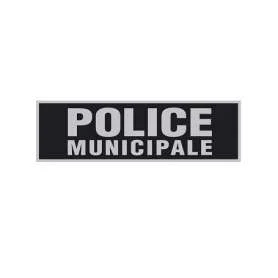 Bandeau d'Identification rétro-réfléchissant POLICE MUNICIPALE Fond noir Patrol