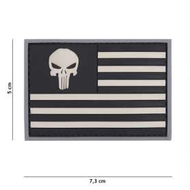 Patch PVC Punisher USA flag Grey/Black 101 Inc.