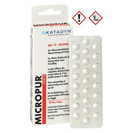 Katadyn Micropur Forte MF 1T DCCNa Purification d'eau x50 comprimés 8016504