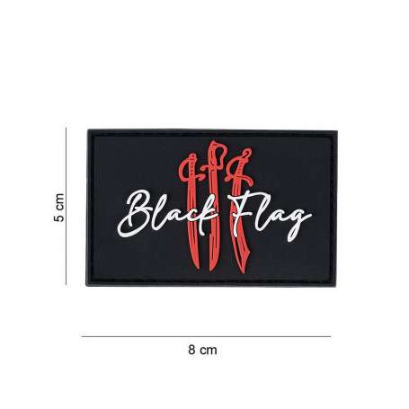 Patch 3D PVC Black Flag 3 Swords - 101 Inc. 13086