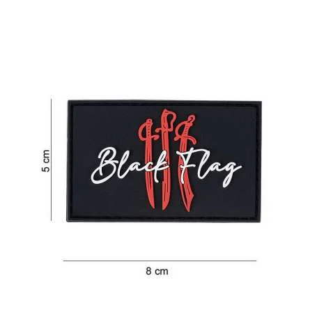 Patch 3D PVC Black Flag 3 Swords - 101 Inc. 13086
