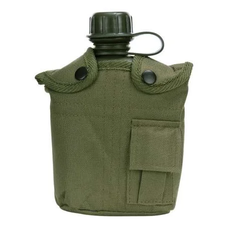 Gourde US 1L avec sa housse vert - Fosco 341104