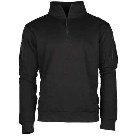 Sweatshirt Tactique Noir avec Zip Mil-Tec