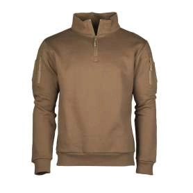 Sweatshirt Tactique Coyote avec Zip Mil-Tec