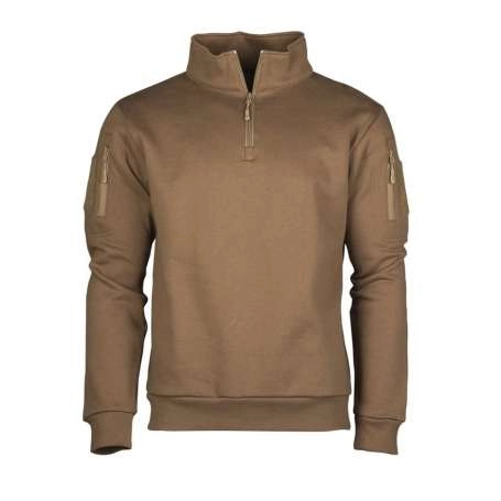 Sweatshirt Tactique Coyote avec Zip Mil-Tec