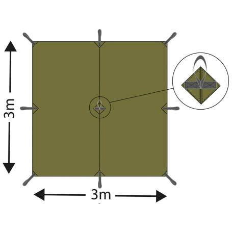 Bâche Tarp Extreme olive 3x3m MFH